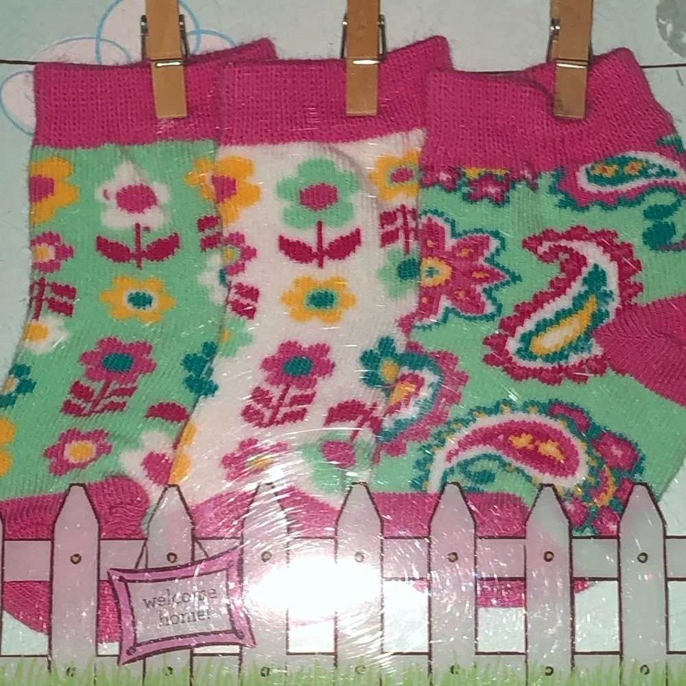 Vera Bradley Tutti Frutti Baby Socks, 3 Pairs, 0-12 Months, New